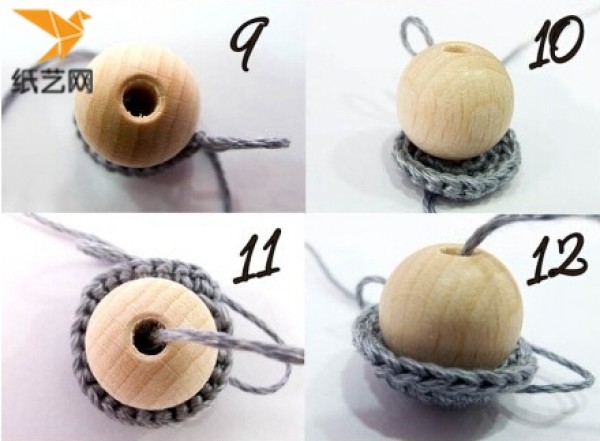 Handmade crochet decorative ball tutorial illustration