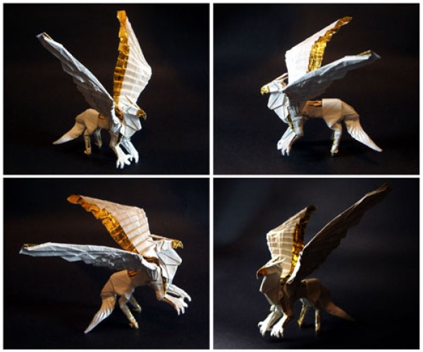 Origami Hippogriff origami drawing tutorial [Fantasy Origami Atlas]