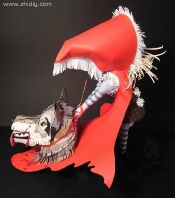 Little Red Riding Hood paper sculpture by Sher Christopher