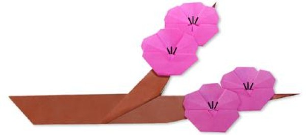 Plum tree origami simple handmade origami tutorial for children