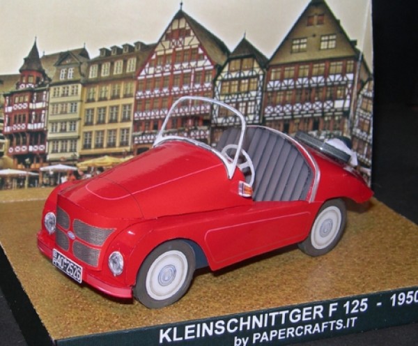 [Paper Model] Free download of German mini car Kleinschnittger origami model drawings