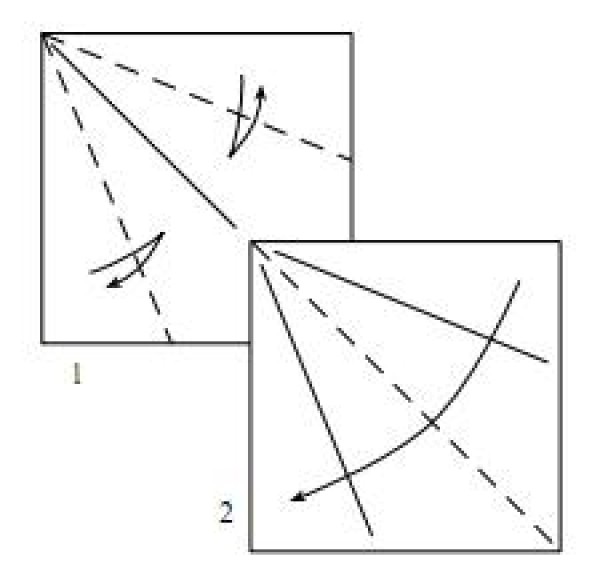 Origami mouse making tutorial (origami actual picture/schematic diagram)