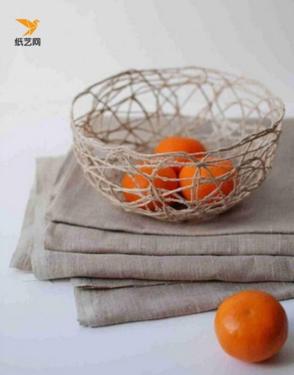 How to make a fruit plate? Handmade artistic hemp rope fruit plate tutorial illustration