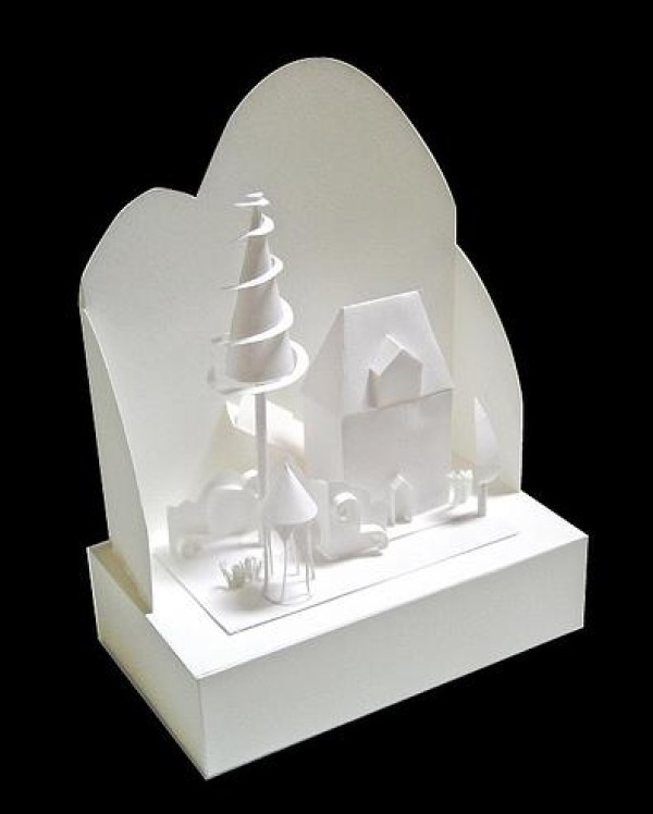 Appreciation of a set of black and white paper sculptures