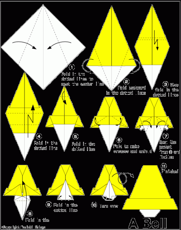 Christmas bell handmade diy childrens origami tutorial