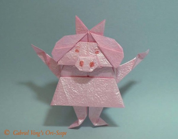 Little Girl Pig Origami Tutorial—Robin Glynn