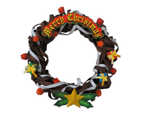 【Paper Model】Artistic Christmas Christmas Wreath Paper Model and Tutorial