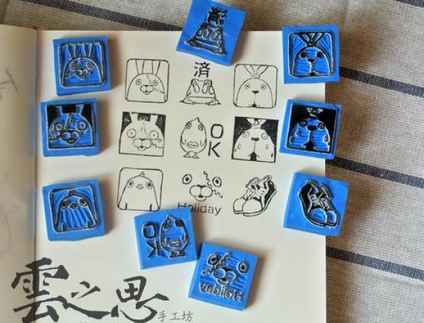 Jailbreak rabbit rubber stamp pattern material nine-square grid Jailbreak rabbit pattern