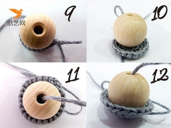 Illustrated tutorial on DIY production of hand-knitted balls