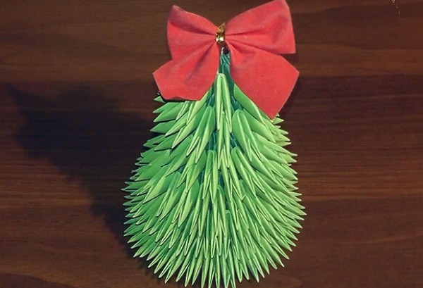 Christmas origami triangle Christmas tree handmade tutorial