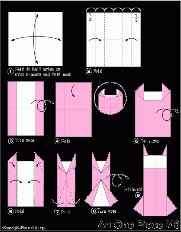 Origami tutorial for childrens simple dress