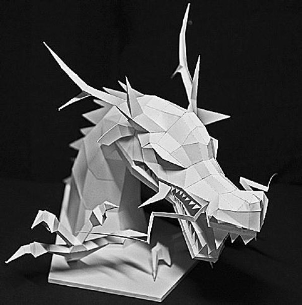 [Paper Model] Super cool dragon paper model drawing download and tutorial instructions