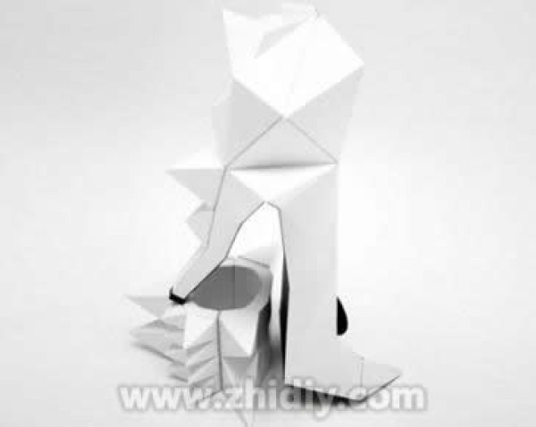 Stylish origami fashion high heels