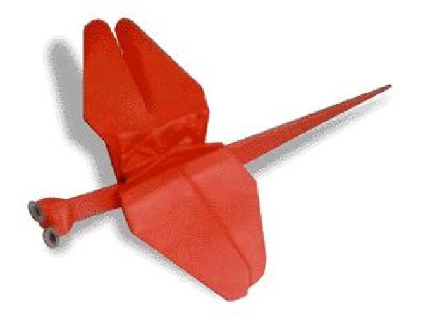 Childrens simple handmade origami dragonfly tutorial illustration