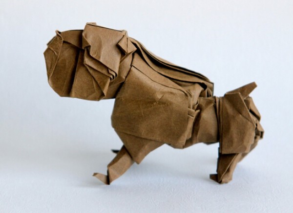 Origami Dog Making Guide teaches you how to fold an origami bulldog