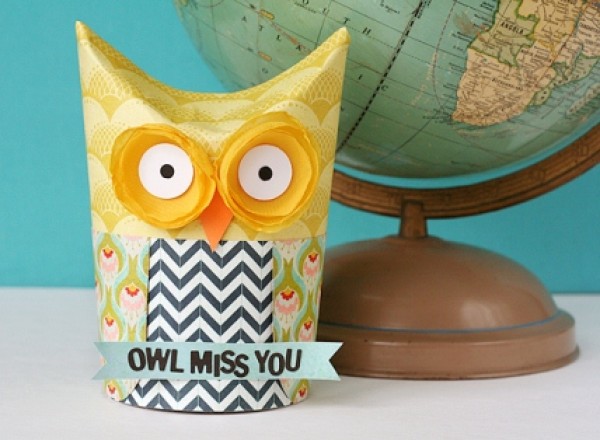 Turn waste into treasure by making a toilet paper tube and making a paper owl