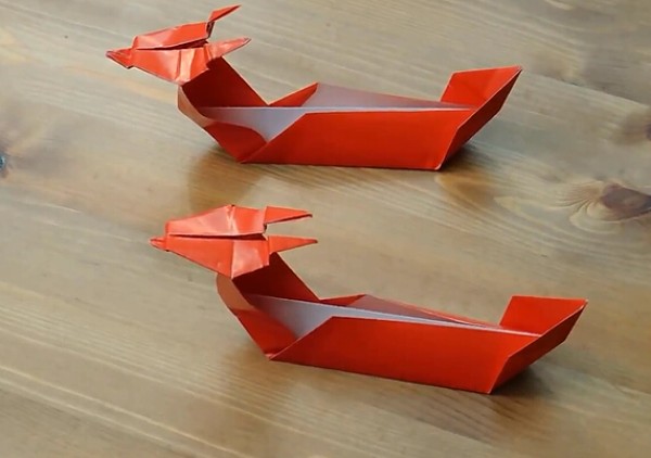 Origami video tutorial for Dragon Boat Festival origami dragon boat