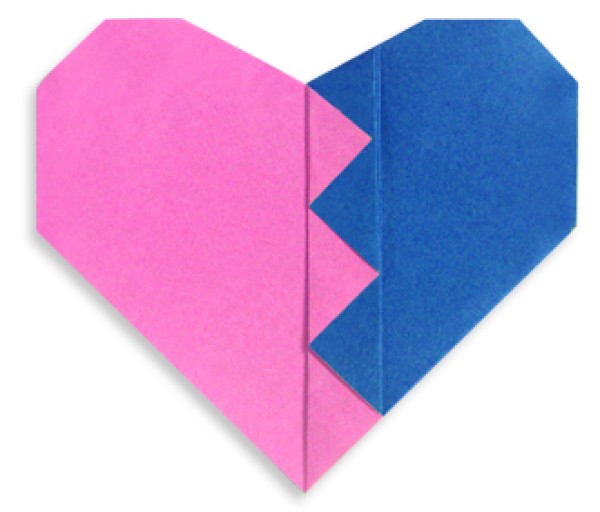 Broken Heart Simple Origami Illustrated Tutorial