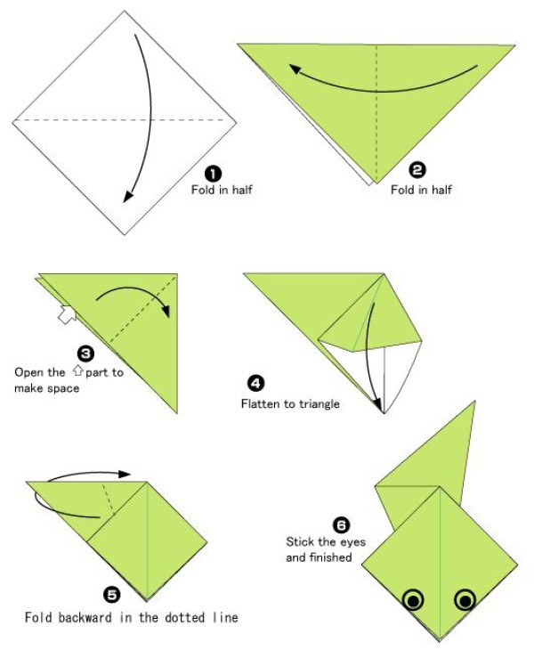 Simple origami frog origami tutorial