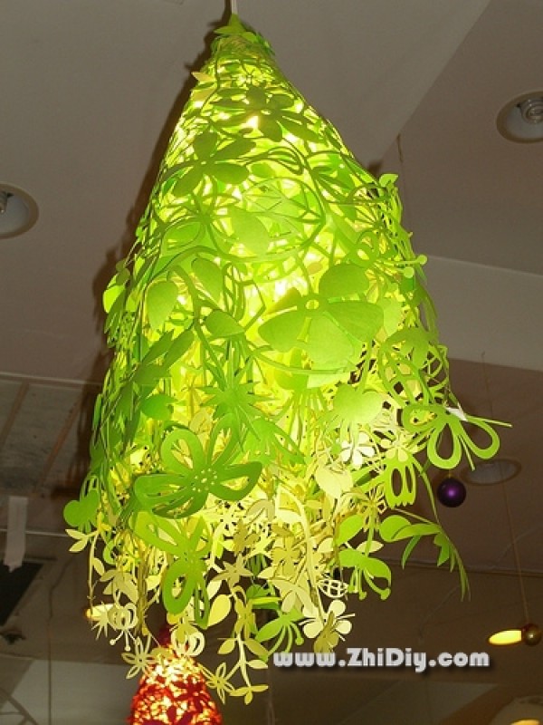 paper art on lampshade