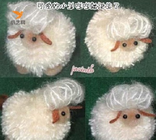 Fluffy little sheep hand knitting illustrated tutorial