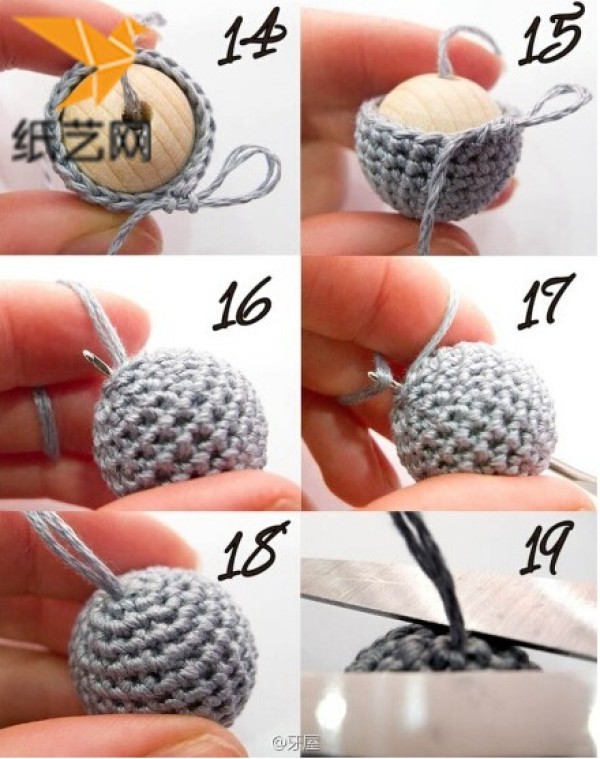 Handmade crochet decorative ball tutorial illustration