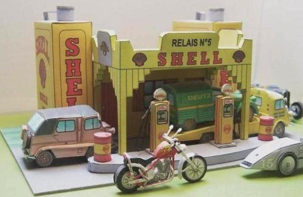 [Paper Model] Shell Service Station paper model free download