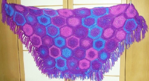 DIY colorful flower shawl weaving illustrated tutorial