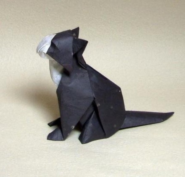 Sitting origami kitten origami tutorial - David Brill