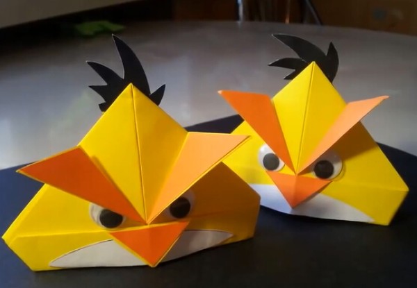 Origami Encyclopedia: Simple Origami Yellow Angry Birds Manual Folding Tutorial