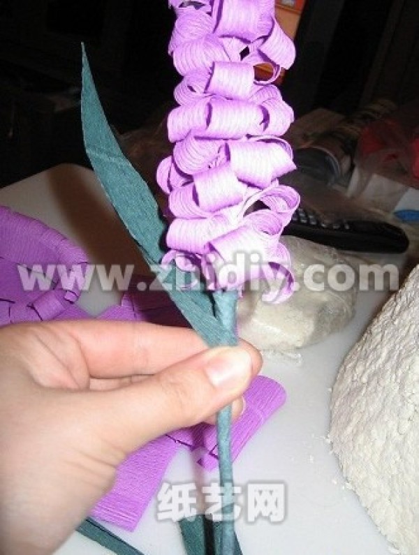 Crepe paper paper art hyacinth making tutorial