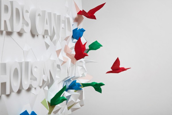 Words Fly Thousands of Miles Paper Sculpture 3D Poster