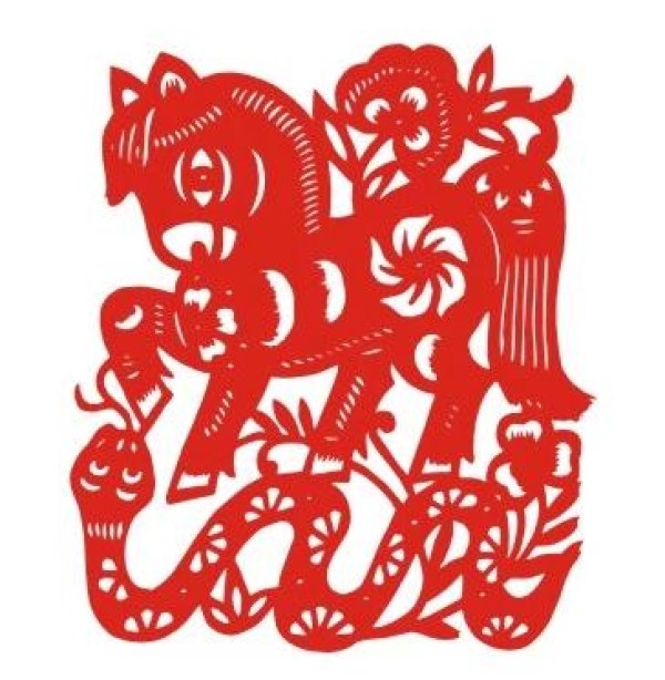 The more the snake crosses the horses legs, the more it looks auspicious in the Year of the Horse. Complete collection of folk paper-cut patterns and horse cutting methods.