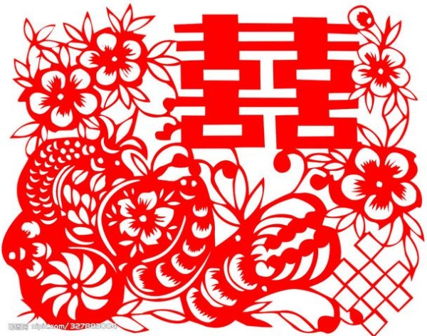 Double Happiness Paper Cutting Tutorial: Pomegranate and Plum Blossom Paper Cutting Patterns and Tutorials