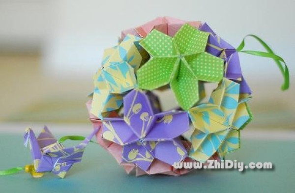 Cherry Blossom Paper Ball Flower Making Tutorial