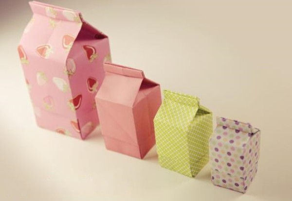 Origami Packaging Box Collection: Origami Milk Box Creative Handmade Origami Gift Box Video Tutorial