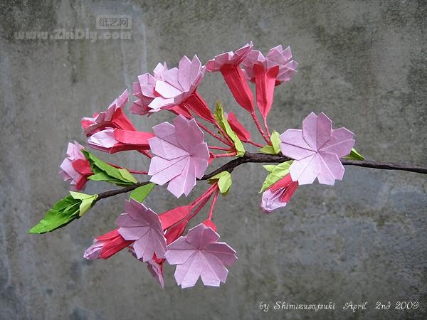 Origami cherry blossoms in Shimizu May