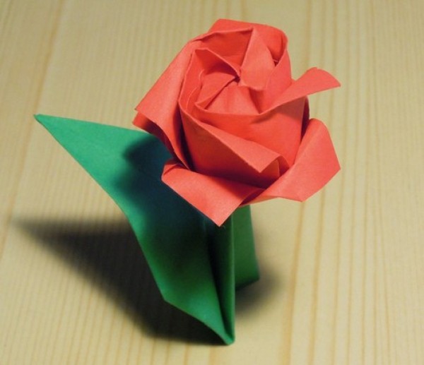 Simple folding method of origami rose - Illustrated tutorial on the modified folding method of Kawasaki paper rose