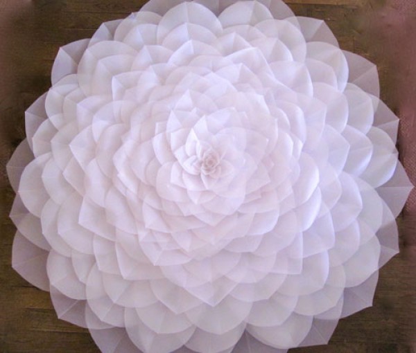 Large paper flower sculptures by Michele Tremblay