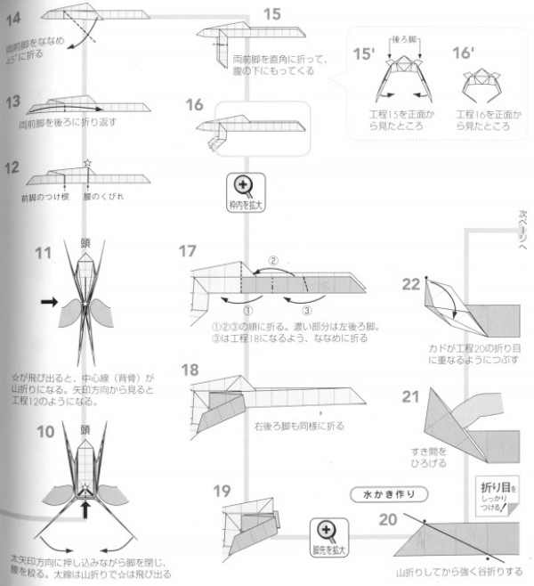 Origami frog origami chart