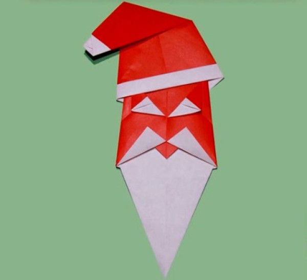 Christmas handmade origami tutorial shows you how to fold a beautiful origami Santa Claus head