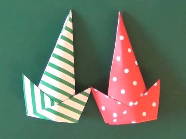 Christmas childrens origami simple handmade origami Christmas hat video tutorial