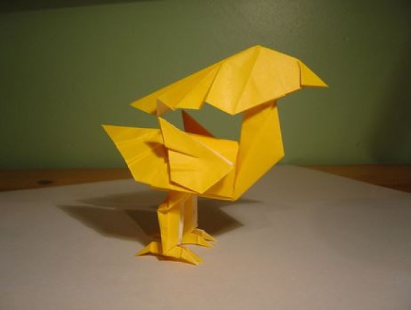 Illustrated origami tutorial for Tetsu Kamiya’s Origami Yellow Bird