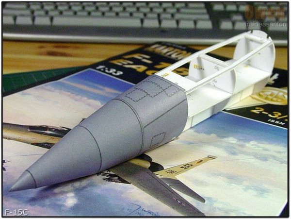 Fully handmade paper F-15 fighter plane, fine origami/paper model airplane