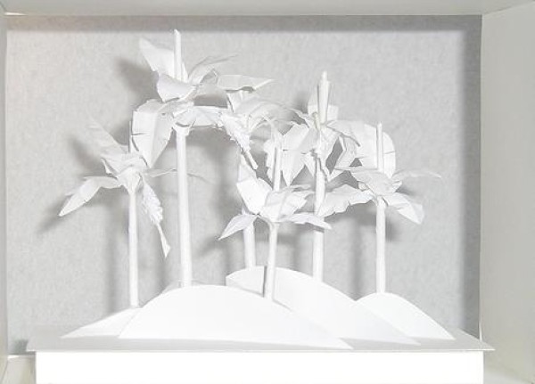 Appreciation of a set of black and white paper sculptures