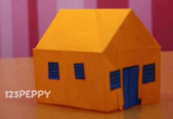 Childrens Origami Encyclopedia teaches you how to fold a simple origami house for children