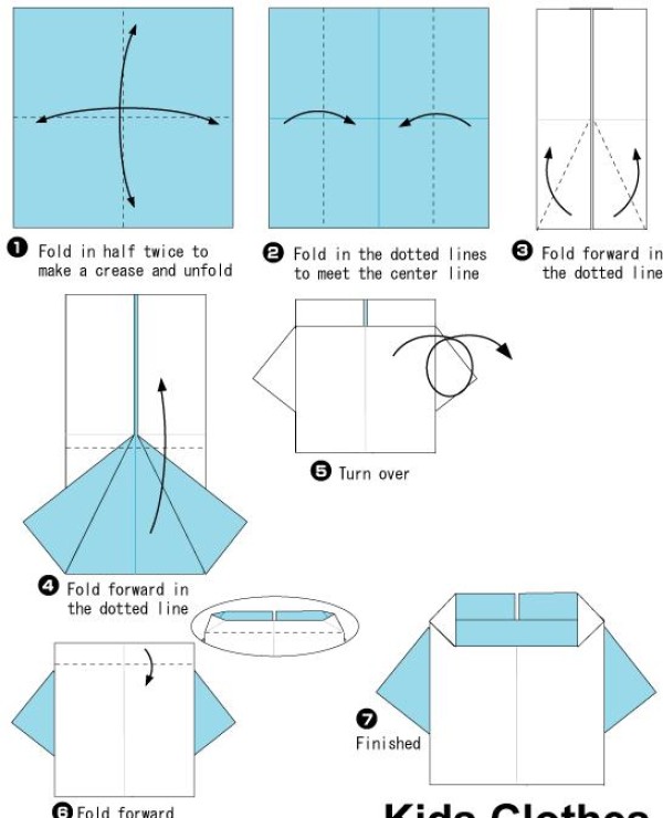 Childrens simple handmade origami clothing tutorial - childrens clothing