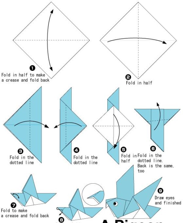 Simple Origami Pigeon Origami Tutorial for Children