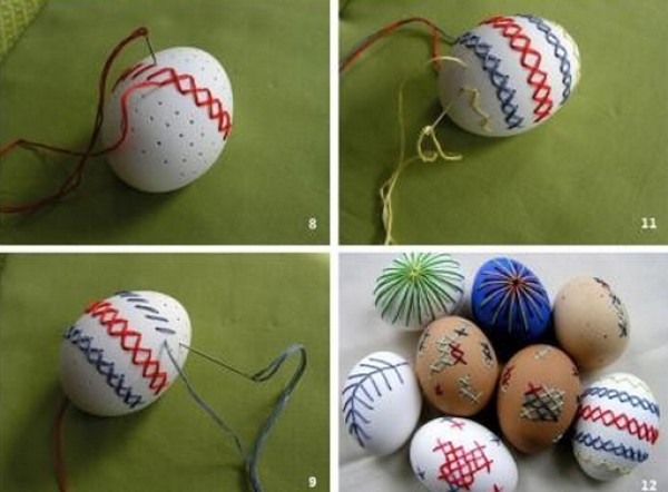 How to renovate old things? Illustrated tutorial on how to make cross-stitch works using egg shells from waste materials