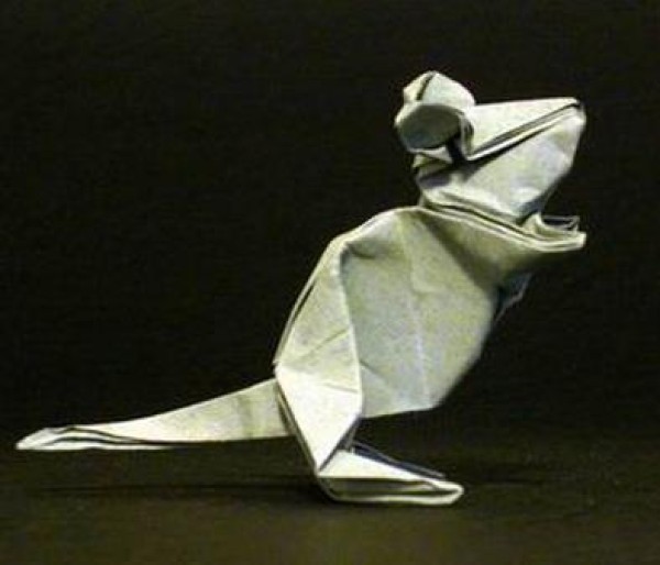 Origami Encyclopedia: Manual origami video tutorial of simulated origami mouse